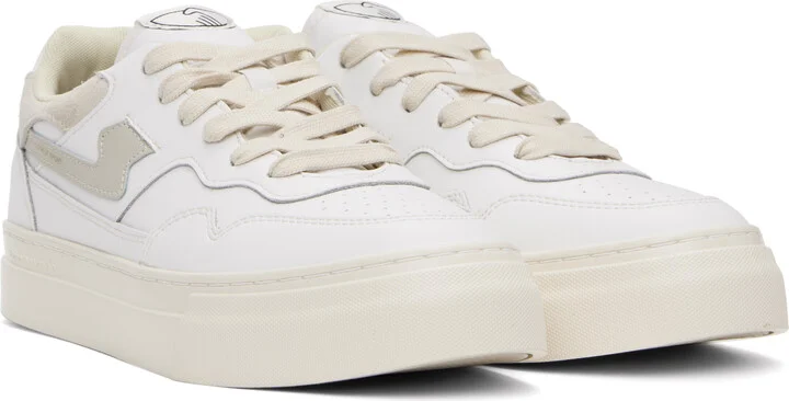 Stepney Workers Club White & Beige Pearl S-Strike Sneakers - Image 4