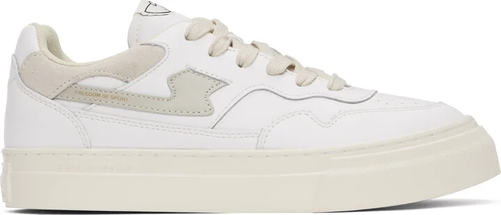 Stepney Workers Club White & Beige Pearl S-Strike Sneakers
