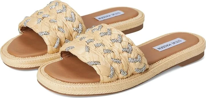 Steve Madden Alibi Women's Sandals Natural Raffia : 6.5 M