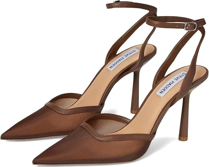Steve Madden Alliance High Women's Heels Brown Mesh : 9.5 M, Synthetic/Textile
