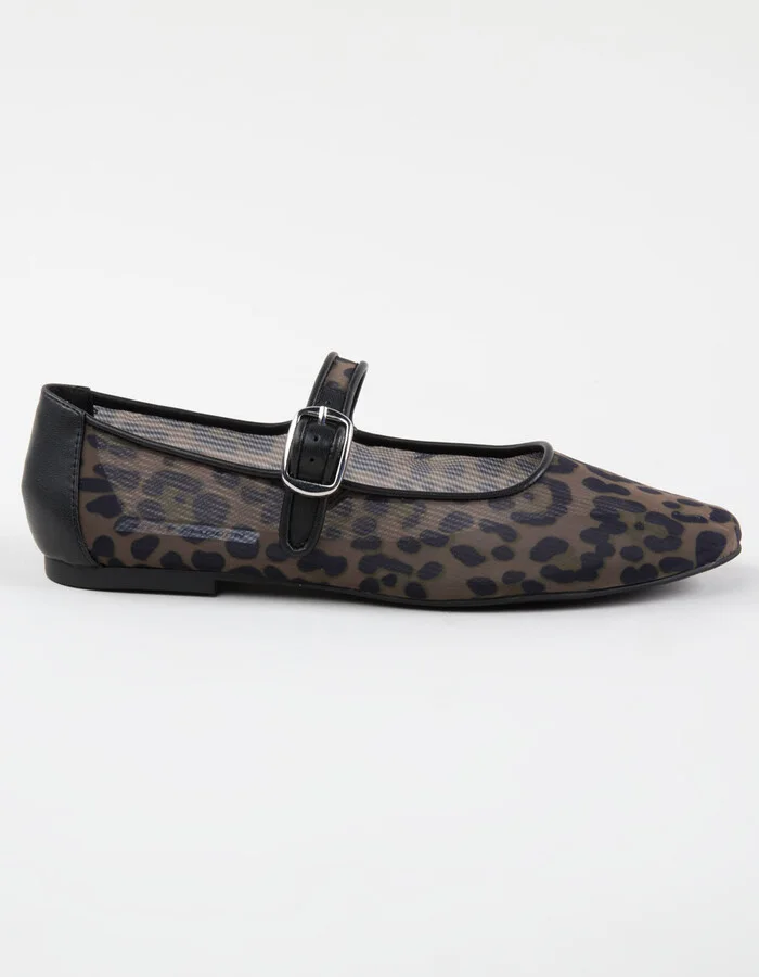 STEVE MADDEN Arlow Leopard Womens Mesh Ballet Flats - Image 2