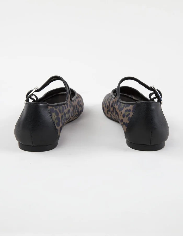STEVE MADDEN Arlow Leopard Womens Mesh Ballet Flats - Image 4