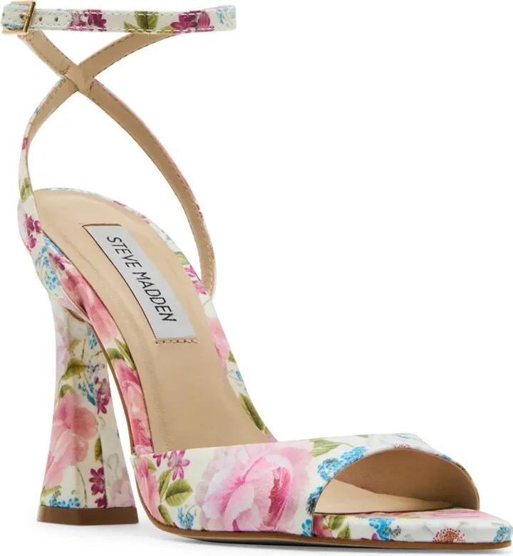 Ivory/Multicolor Floral Print Leather