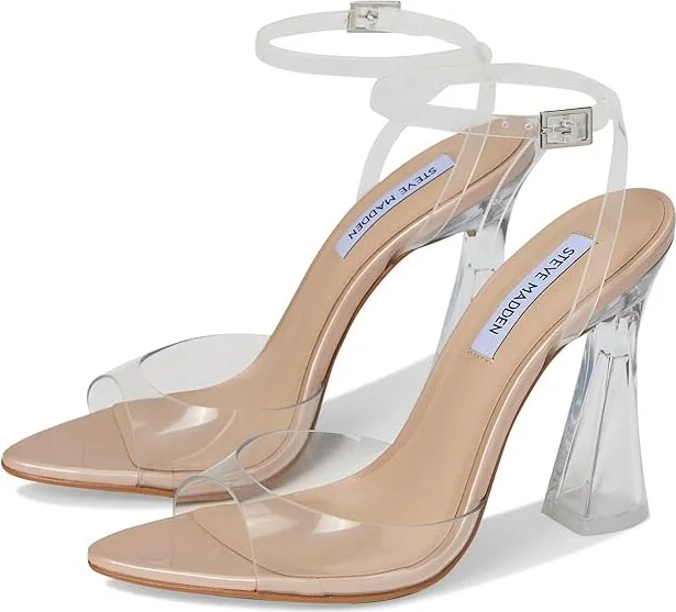 Steve Madden Beki Women's Sandals Clear/Blush : 8.5 M, Leather