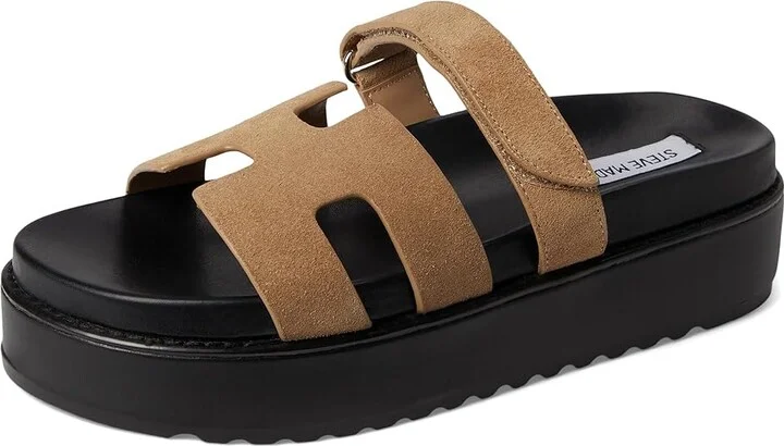Steve Madden Bigmayven Women's Dress Sandals Taupe Suede : 9 M, Leather/Rubber - Image 5