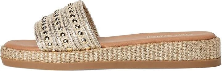 Steve Madden Boardwalk Women's Flat Shoes Natural : 8 M, Textile - Image 6