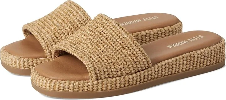 Steve Madden Boardwalk Women's Flat Shoes Natural Raffia : 6.5 M, Textile
