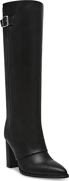 Steve Madden Brailey Women's Boots Black Leather : 9.5 M, Suede