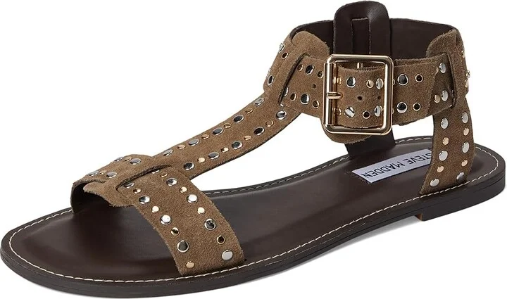 Steve Madden Brazinn Women's Sandals Taupe Suede : 10 M, Leather/Suede - Image 5