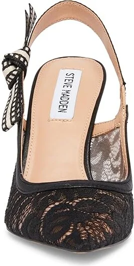Steve Madden Bri High Women's Heels Black Lace : 8 M, Textile - Image 5