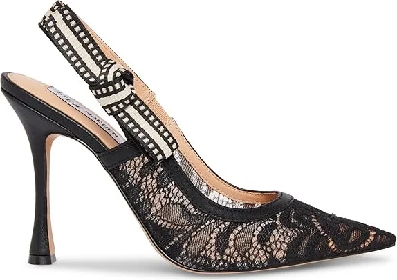 Steve Madden Bri High Women's Heels Black Lace : 8 M, Textile - Image 6