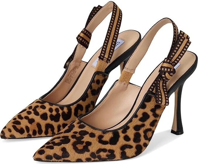 Steve Madden Bri High Women's Heels Leopard : 6.5 M, Textile