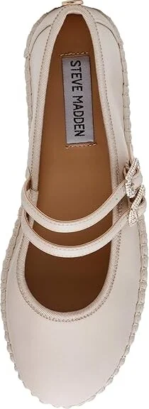 Steve Madden Brinn Women's Flat Shoes Silver Leather : 8.5 M, Denim/Leather - Image 7