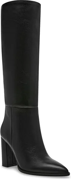 Steve Madden Brittan Women's Boots Black Leather : 9.5 M, Leather/Rubber