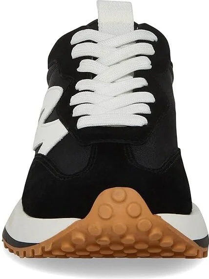 Steve Madden Campo Sneaker Women's Shoes Black/White : 5.5 M, Textile - Image 5