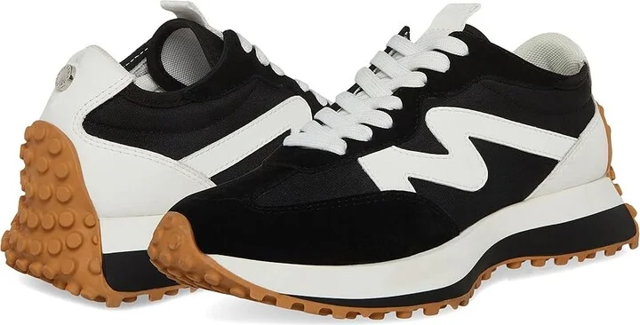Steve Madden Campo Sneaker Women's Shoes Black/White : 5.5 M, Textile