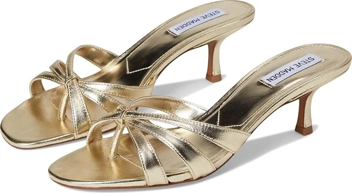 Steve Madden Cary Women's Sandals Gold Leather : 10 M, Leather/Rubber