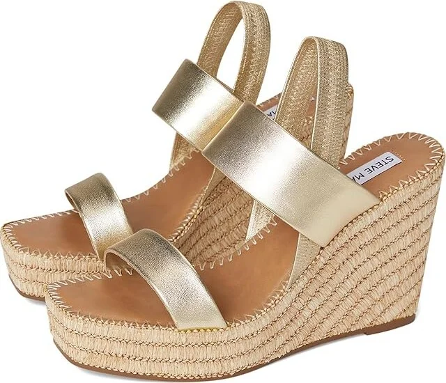 Steve Madden Contessa Women's Sandals Gold Leather : 8.5 M