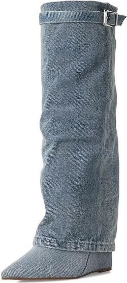 Steve Madden Corenne Women's Boots Denim : 6 M, Leather - Image 5