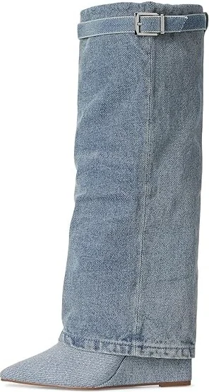 Steve Madden Corenne Women's Boots Denim : 6 M, Leather - Image 6