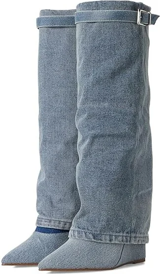 Steve Madden Corenne Women's Boots Denim : 6 M, Leather