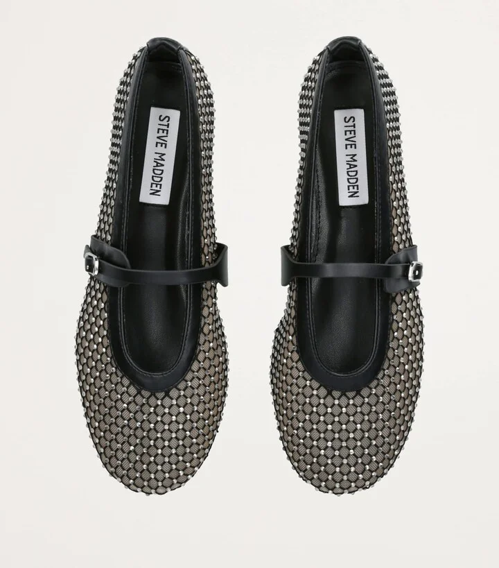 Steve Madden Crystal-Embellished Mesh Rejoice-Mr Flats - Image 4