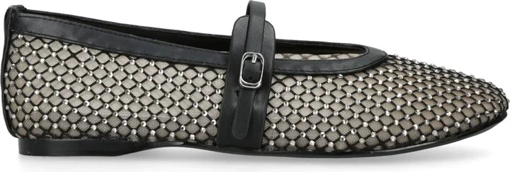 Steve Madden Crystal-Embellished Mesh Rejoice-Mr Flats