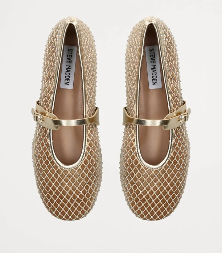 Steve Madden Crystal-Embellished Mesh Rejoice-R Flats - Image 4