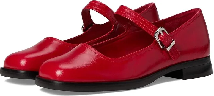 Steve Madden Delancy Women's Flat Shoes Red Leather : 8 M
