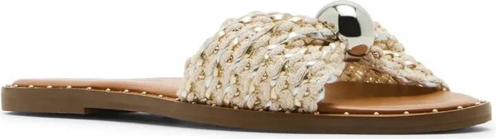 Beige/Gold Metallic/Silver Metallic Fab
