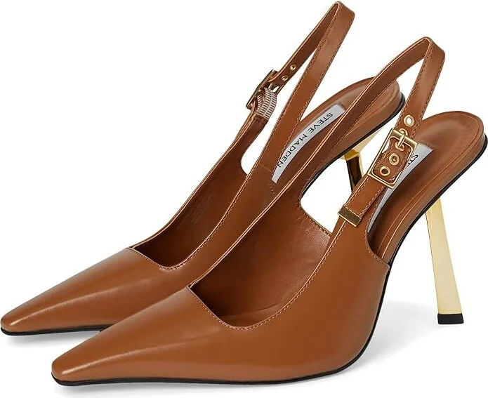 Steve Madden Divine High Women's Heels Camel Leather : 8 M, Leather/Rubber
