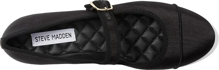 Steve Madden Dory Women's Flat Shoes Black Satin : 9 M, Rubber/Synthetic - Image 2