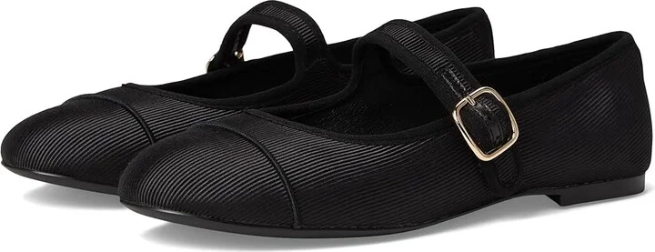 Steve Madden Dory Women's Flat Shoes Black Satin : 9 M, Rubber/Synthetic