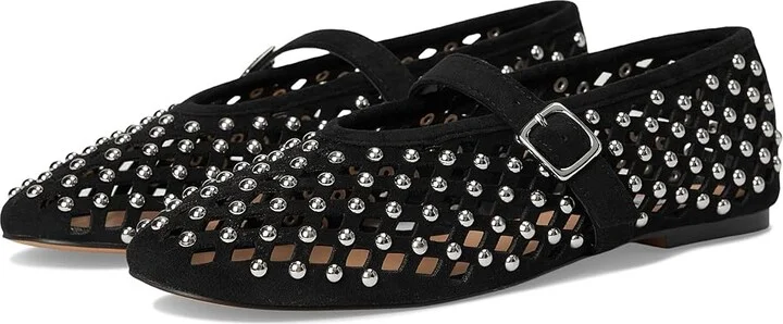 Steve Madden Dreaming Women's Flat Shoes Black Stud : 10 M, Mesh