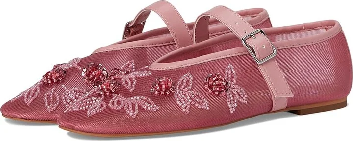 Steve Madden Dreaming Women's Flat Shoes Pink Embellished : 6 M, Mesh