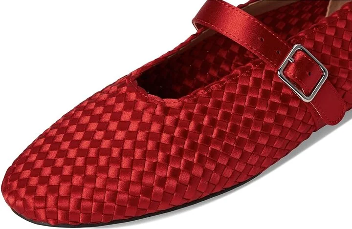 Steve Madden Dreaming Women's Flat Shoes Red Satin : 7 M, Mesh - Image 7