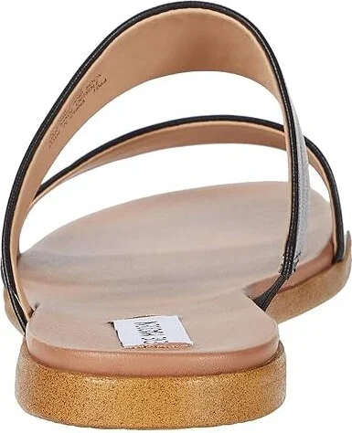 Steve Madden Dual Flat Sandal Women's Sandals Black Leather : 7.5 M, Synthetic - Image 5