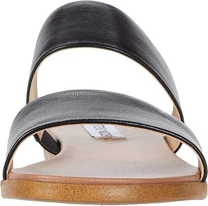 Steve Madden Dual Flat Sandal Women's Sandals Black Leather : 7.5 M, Synthetic - Image 6