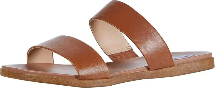 Steve Madden Dual Flat Sandal Women's Sandals Tan Leather : 6.5 M, Synthetic - Image 2