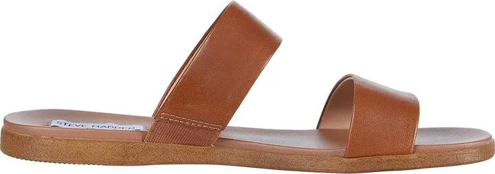 Steve Madden Dual Flat Sandal Women's Sandals Tan Leather : 6.5 M, Synthetic - Image 8