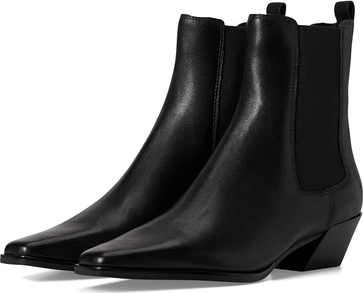 Steve Madden Evan Women's Boots Black Leather : 6 M, Leather/Rubber