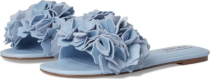 Steve Madden Flo Women's Sandals Blue Leather : 5.5 M, Rubber