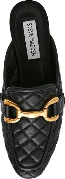 Steve Madden Fortunate Women's Flat Shoes Black Quilted : 6 M, Suede - Image 2