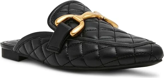 Steve Madden Fortunate Women's Flat Shoes Black Quilted : 6 M, Suede