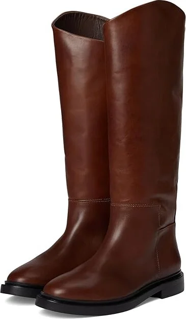 Steve Madden Gaige Women's Zip Boots Brown Leather : 10 M, Synthetic