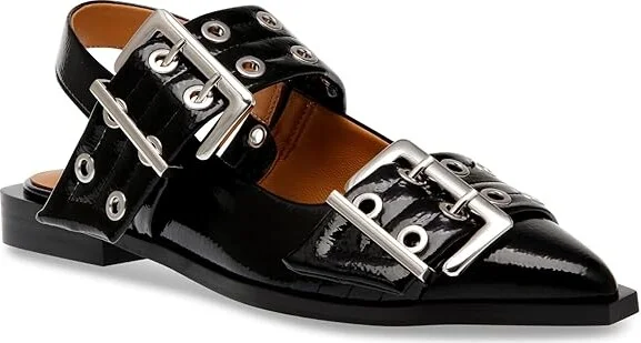 Steve Madden Graya Women's Flat Shoes Black Patent : 7.5 M, Leather