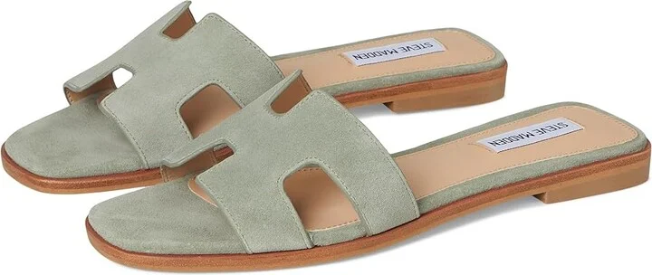 Steve Madden Hadyn Women's Sandals Sage Suede : 7.5 M, Leather