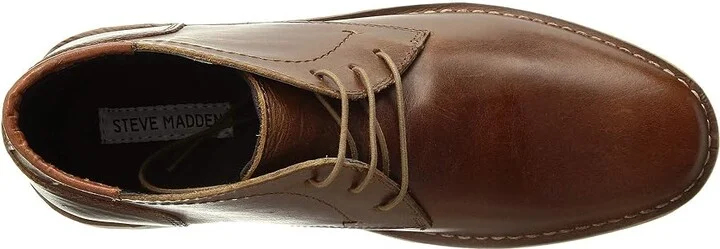Steve Madden Harken Men's Lace-up Boots Cognac Leather : 8 D - Medium - Image 3
