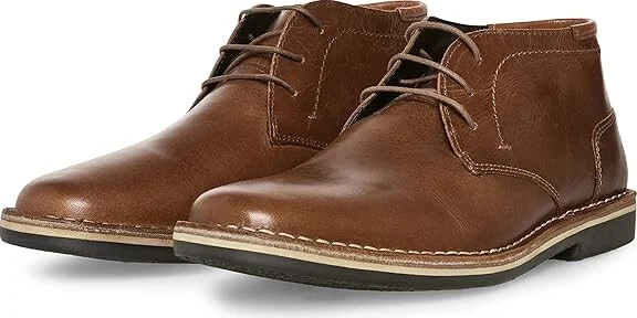 Steve Madden Harken Men's Lace-up Boots Cognac Leather : 8 D - Medium