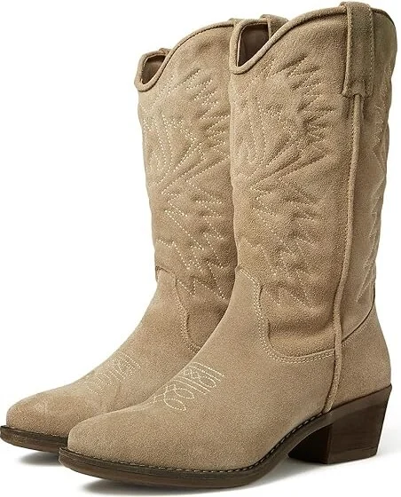 Steve Madden Hayward Western Boot Women's Shoes Sand Suede : 8 M